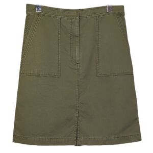 J Crew Utility A-Line Skirt Olive Green Chino Womens Size 6 Cotton Army Gorpcore
